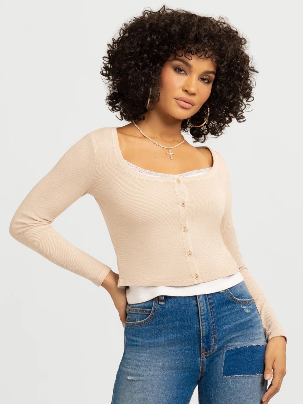 Jessica Simpson Women's Manuela Layered Look Top - Picture 4 of 4